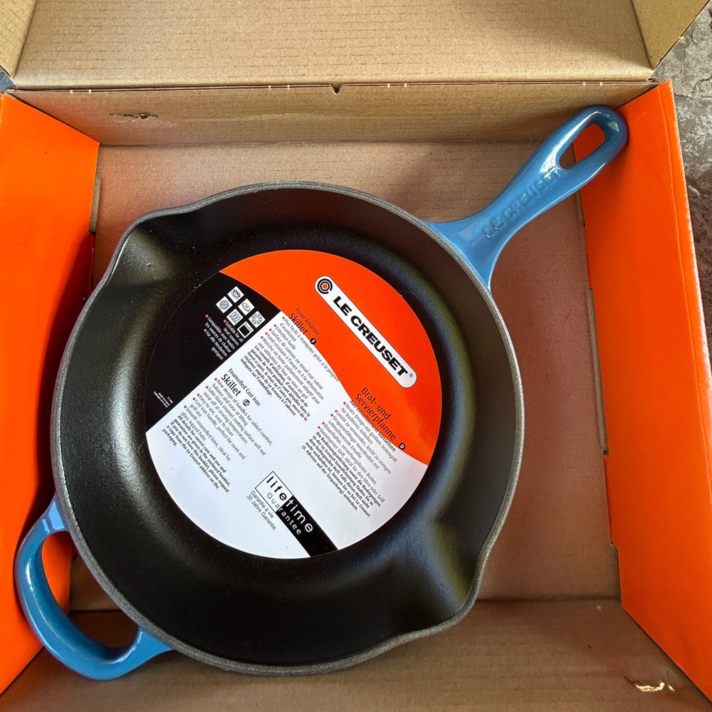 Le Creuset 10.25” Skillet - new in box Marseille blue